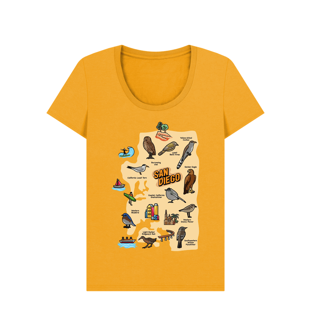 Mustard SoCal Birds - Scoop Neck Women's T-shirt