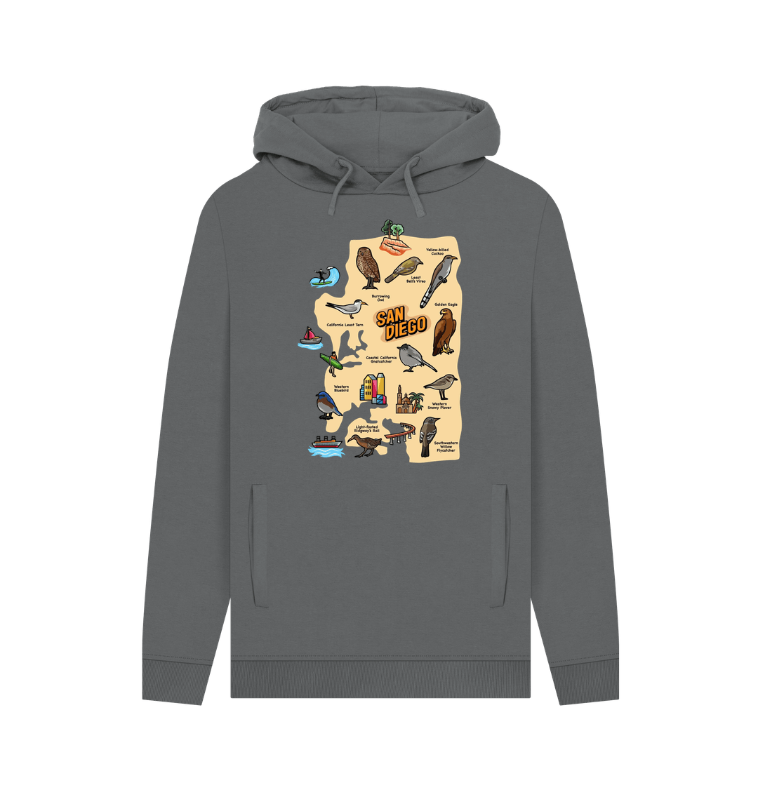 Slate Grey Socal Wings - Men's Organic Pullover Hoodie