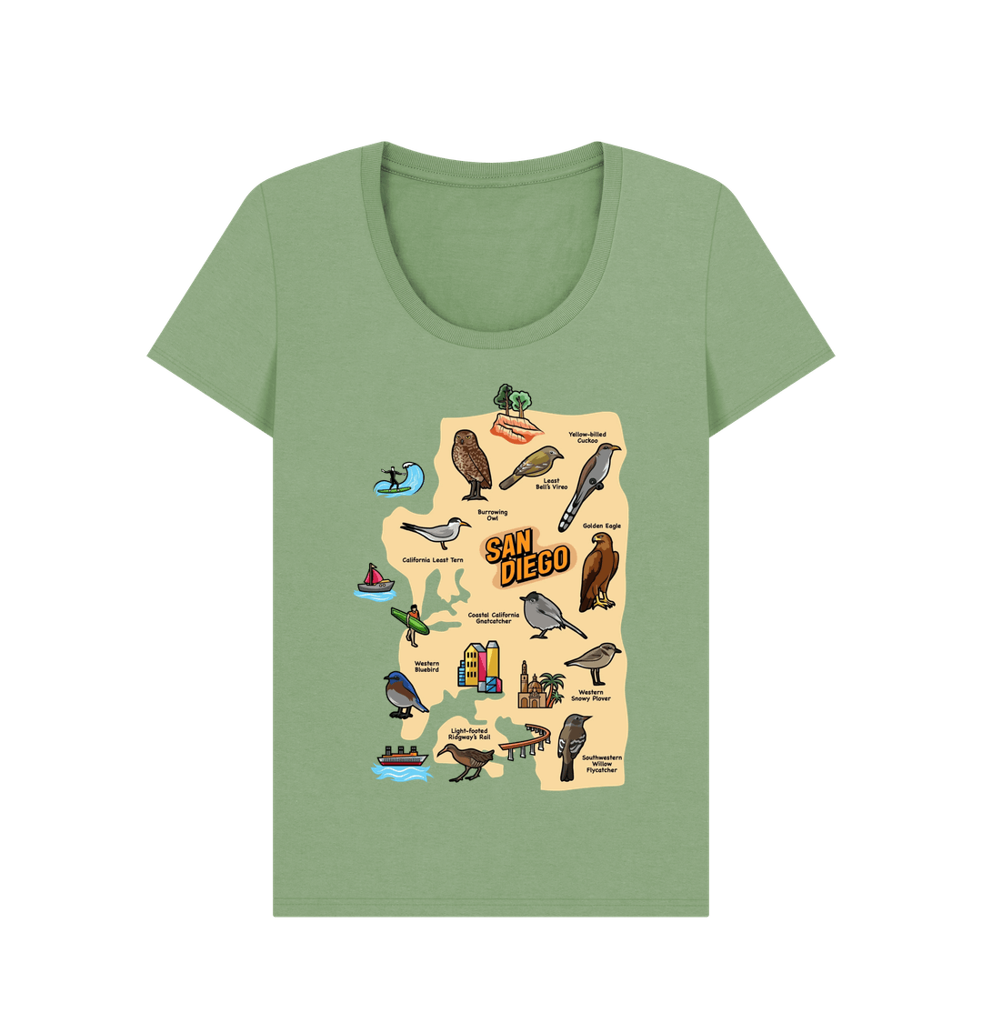 Sage SoCal Birds - Scoop Neck Women's T-shirt