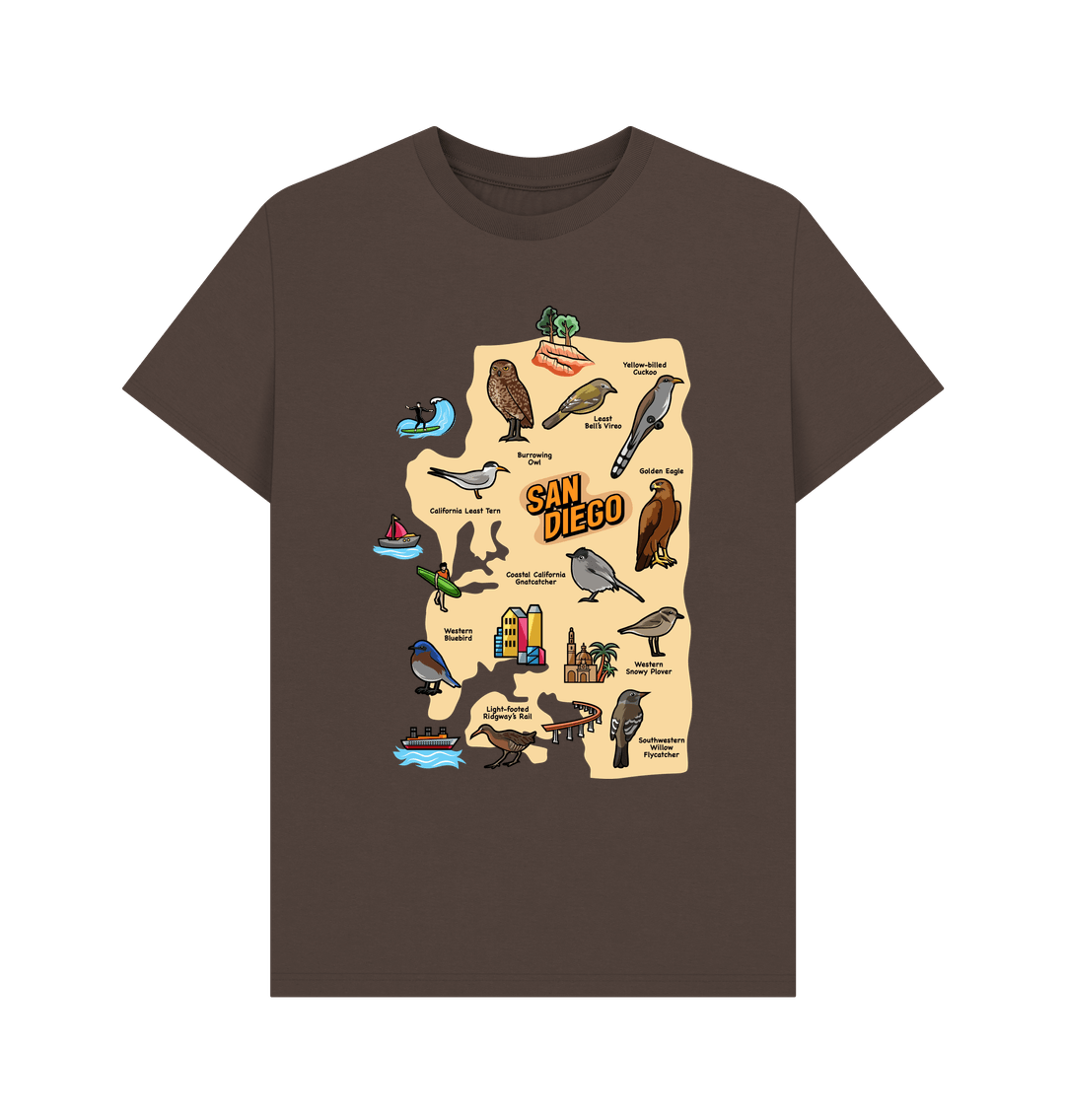 Chocolate San Diego Birds - Organic Cotton Men's Regular T-shirt