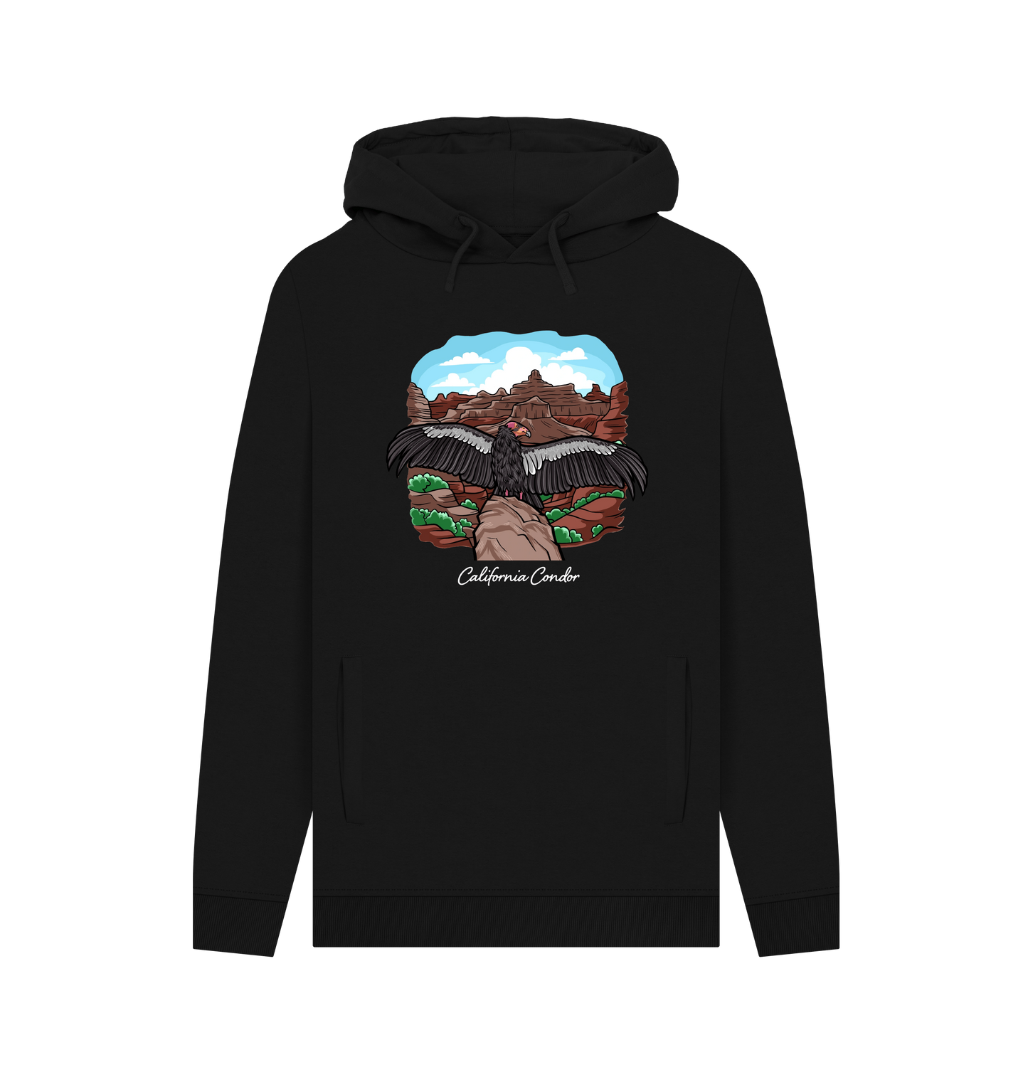 Black Printed Hoody Front
