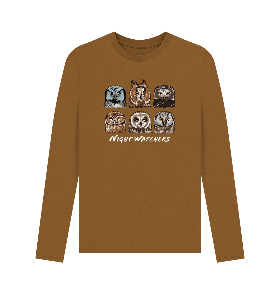 Brown Printed Long Sleeve T Shirt