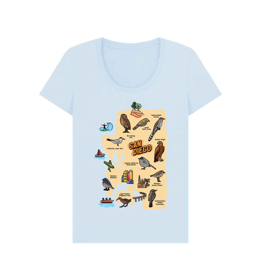 Sky Blue SoCal Birds - Scoop Neck Women's T-shirt