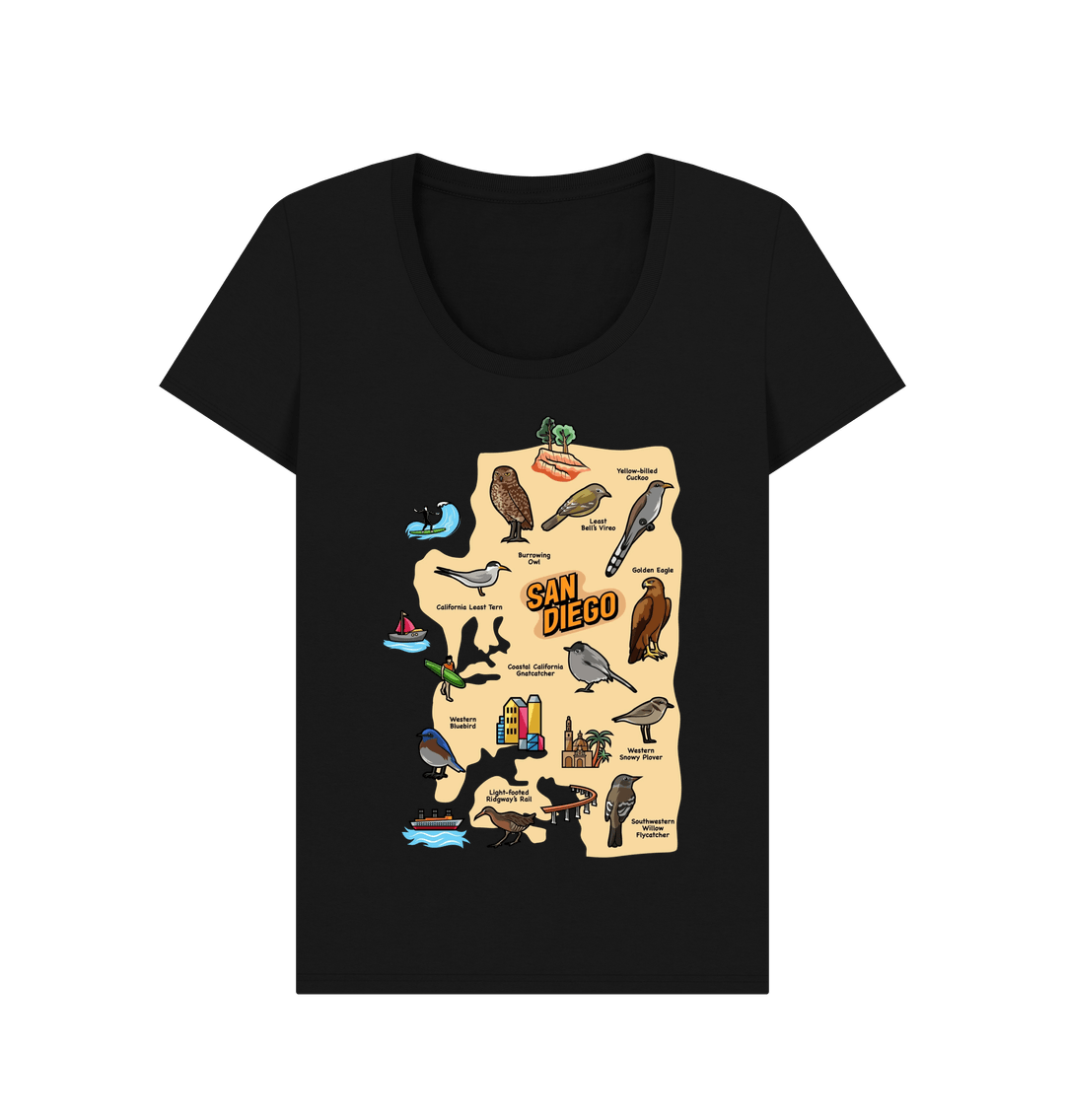 Black SoCal Birds - Scoop Neck Women's T-shirt