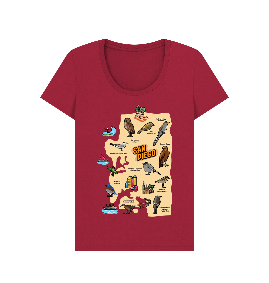 Cherry SoCal Birds - Scoop Neck Women's T-shirt