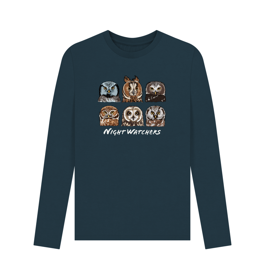 Denim Blue Printed Long Sleeve T Shirt