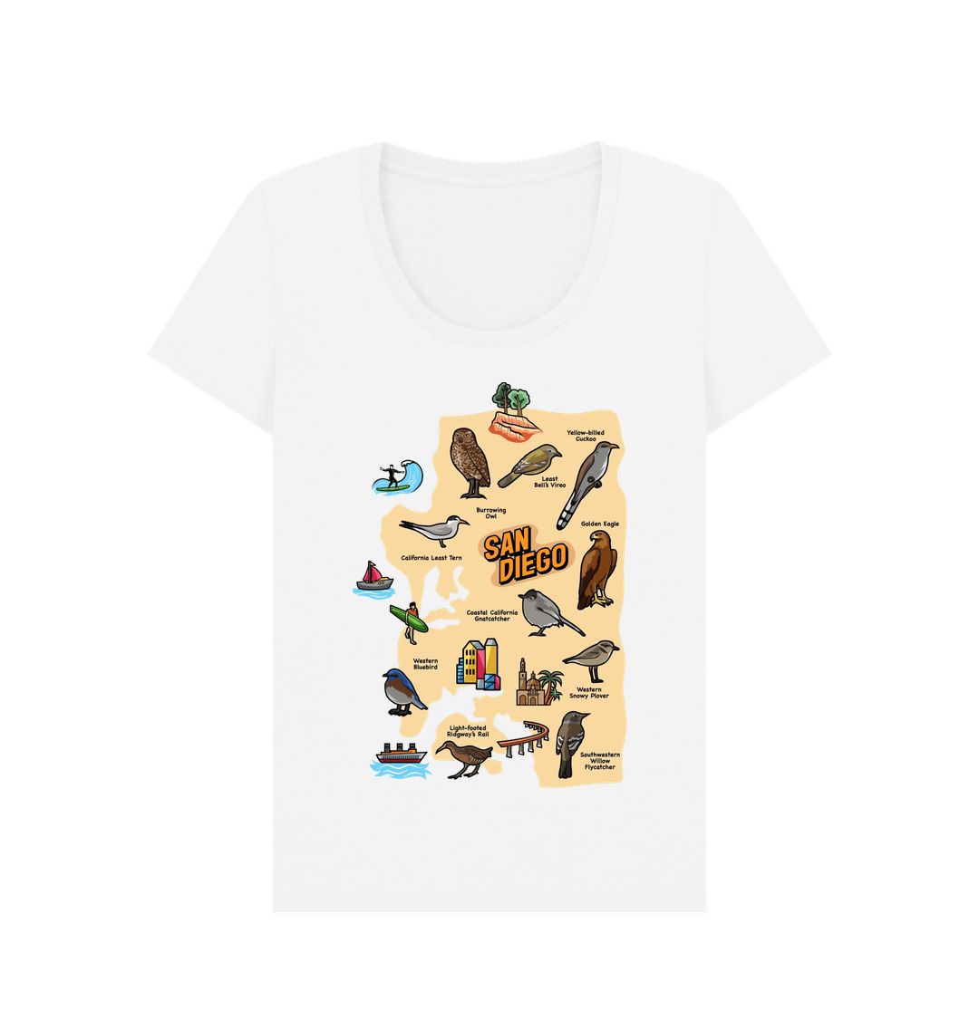 White SoCal Birds - Scoop Neck Women's T-shirt