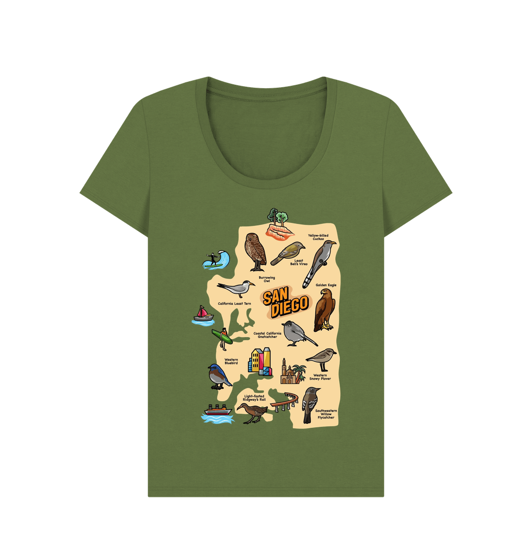 Khaki SoCal Birds - Scoop Neck Women's T-shirt