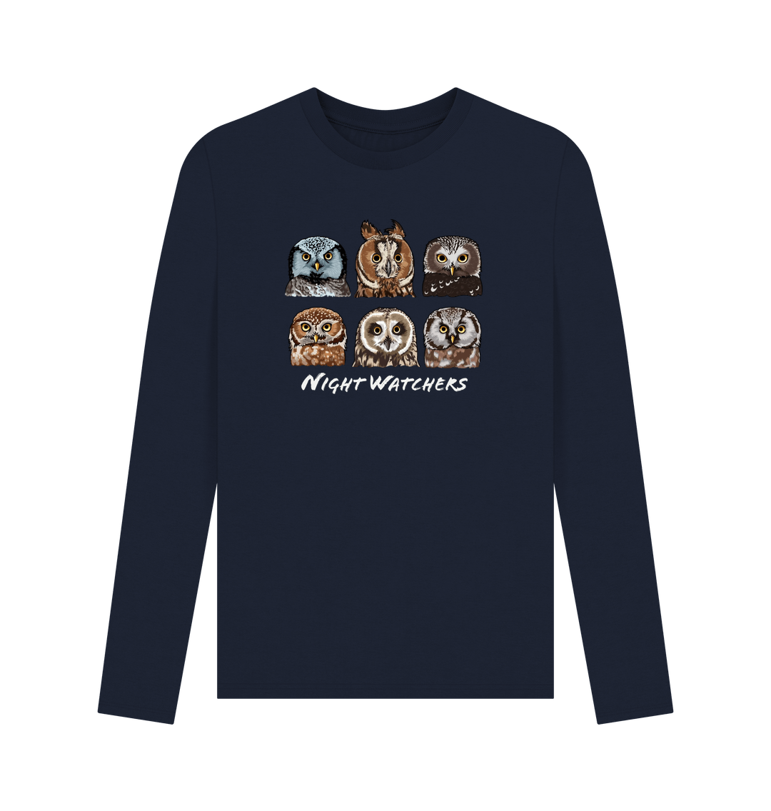 Navy Blue Printed Long Sleeve T Shirt