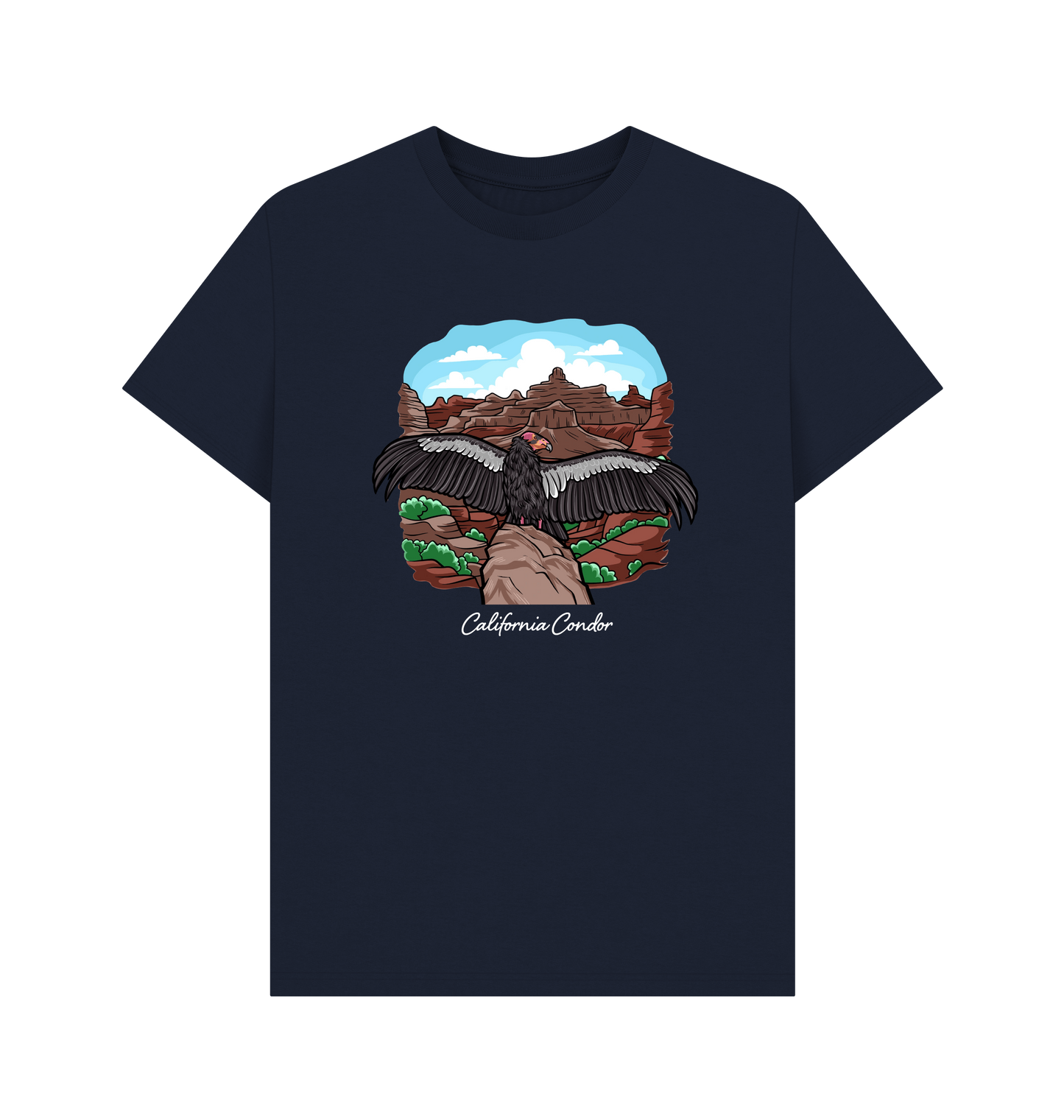 Navy Blue Printed T-shirt Front