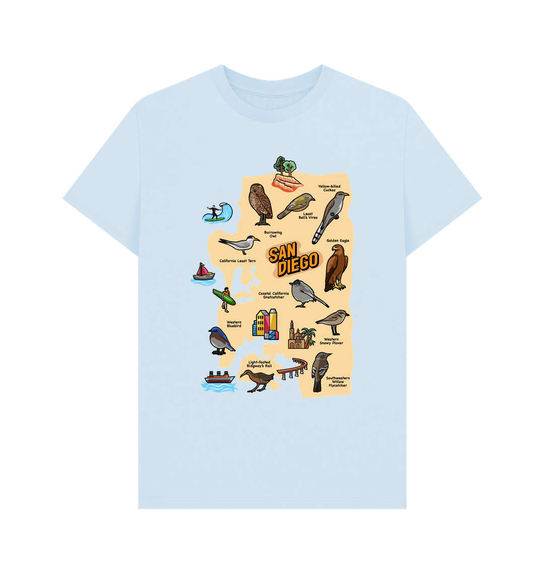 Sky Blue San Diego Birds - Organic Cotton Men's Regular T-shirt