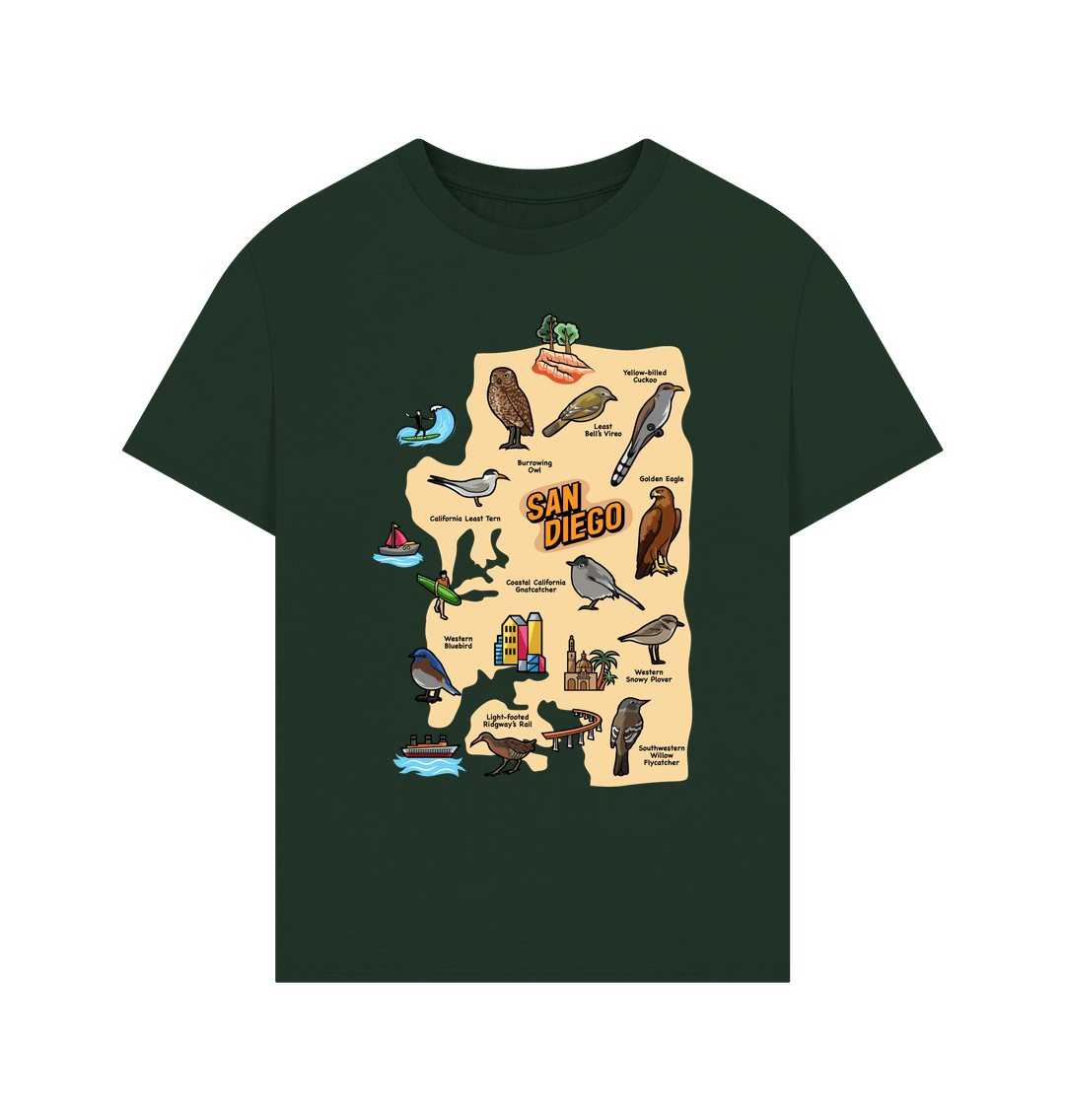 Evergreen San Diego Birds - Organic Cotton Men's Oversized T-shirt