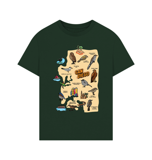 Evergreen San Diego Birds - Organic Cotton Men's Oversized T-shirt