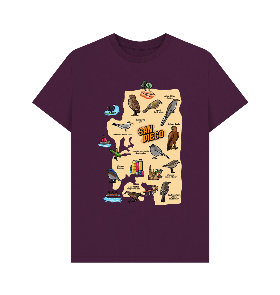 Purple San Diego Birds - Organic Cotton Men's Regular T-shirt