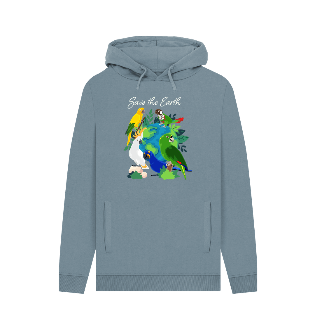 Stone Blue Printed Hoody