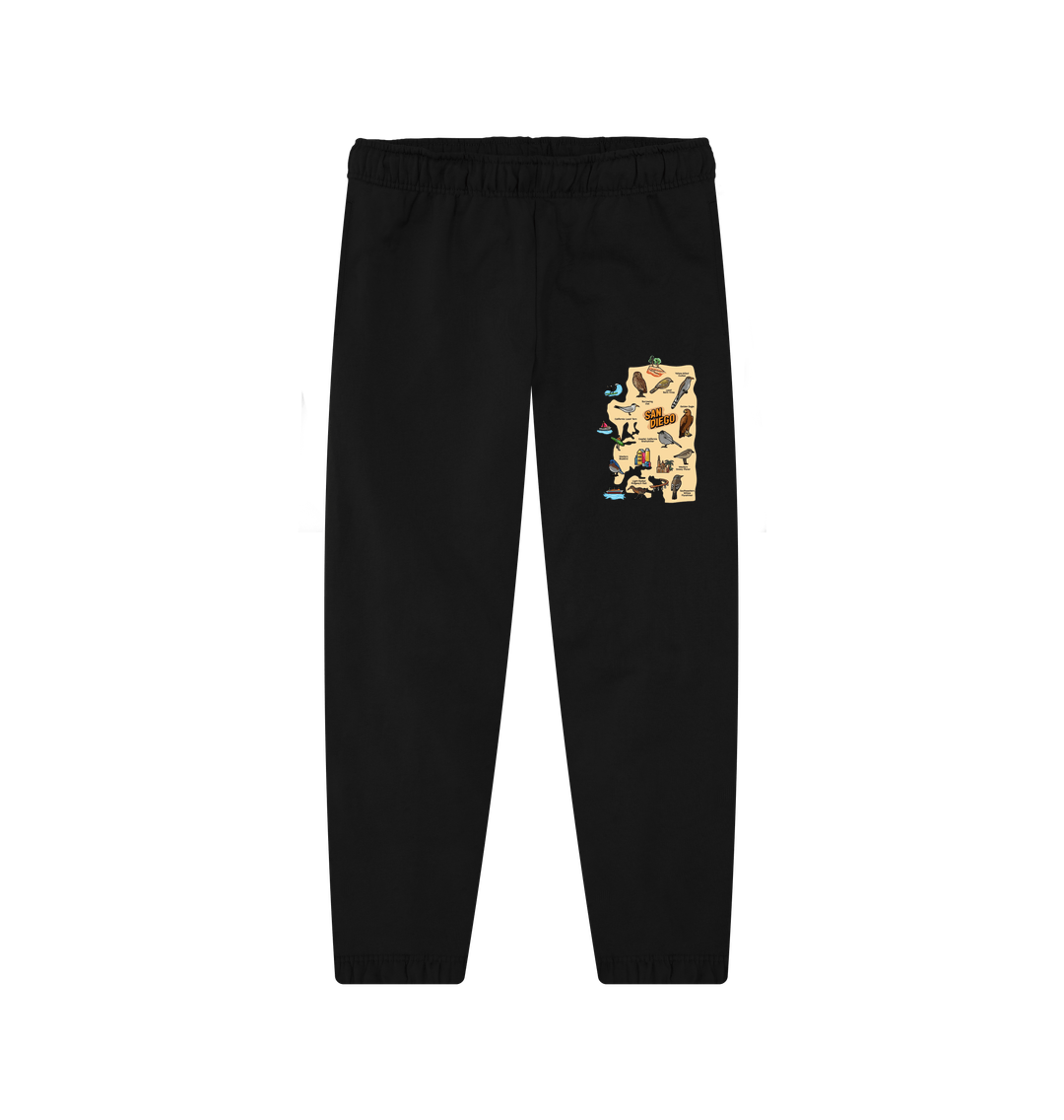 Black Printed Womens Joggers