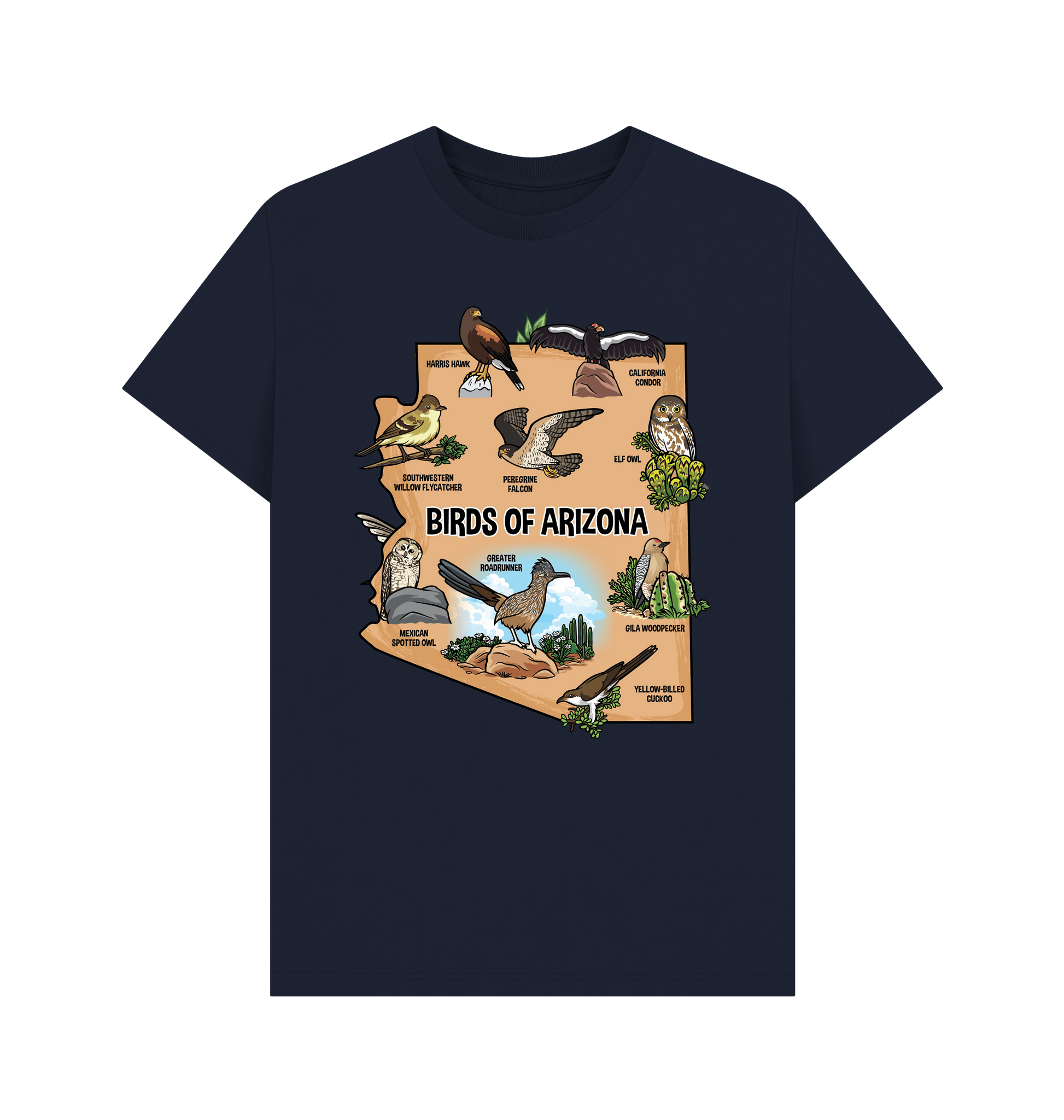 Navy Blue Printed T-shirt Front