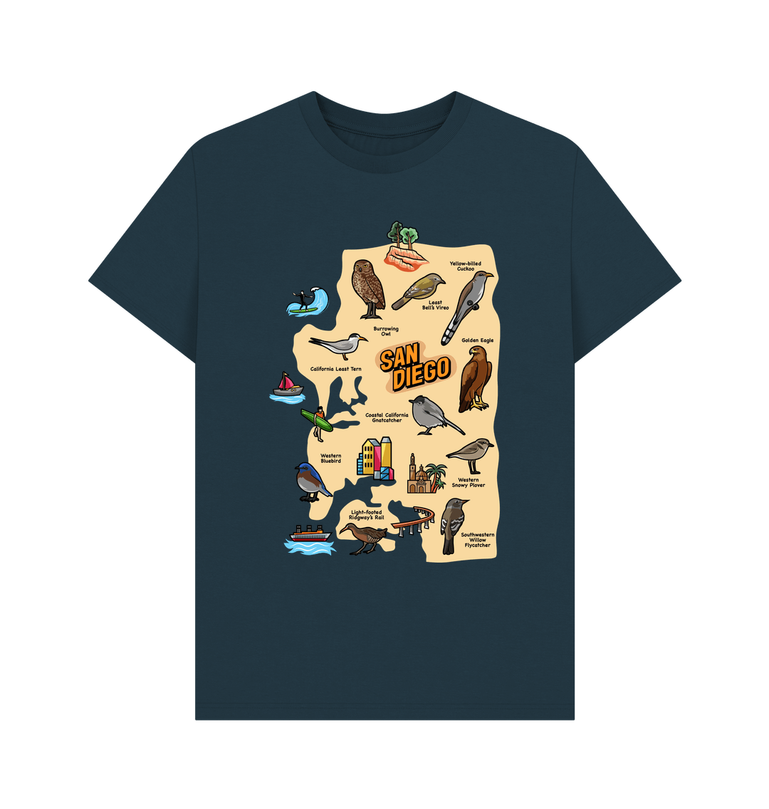 Denim Blue San Diego Birds - Organic Cotton Men's Regular T-shirt