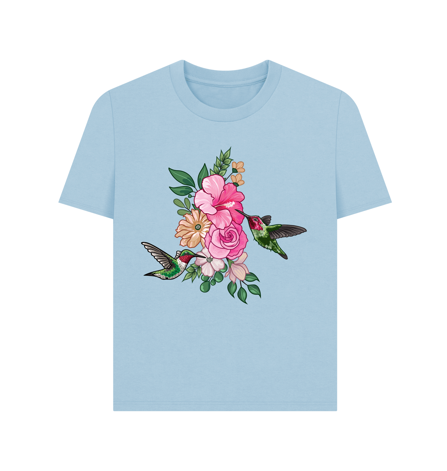 Milky Blue Printed T-shirt Front