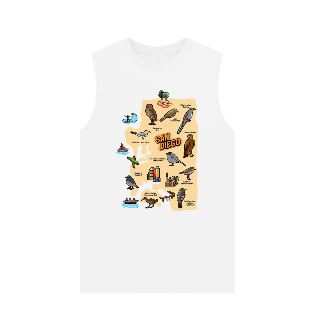 White Socal Birds - Men's Organic Cotton Vest