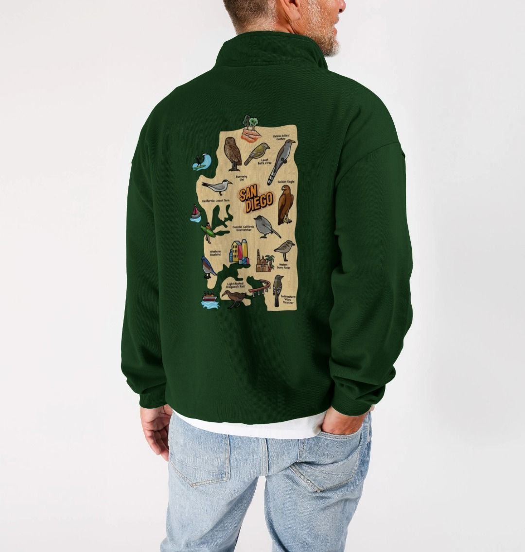 SoCal Wings - Organic Cotton Unisex Quarter-zip Sweatshirt