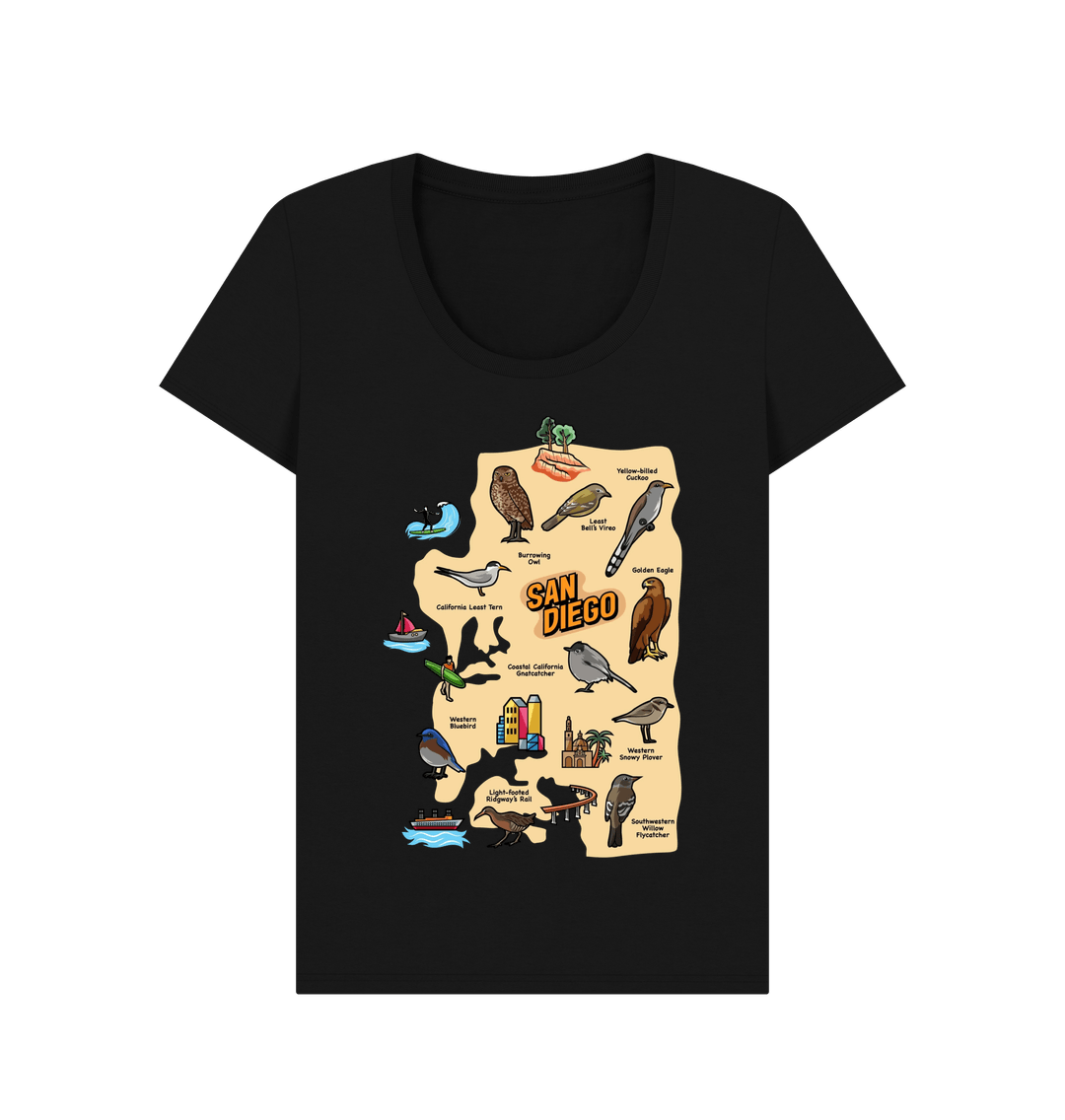 Black SoCal Birds -  Scoop Neck Women's T-shirt