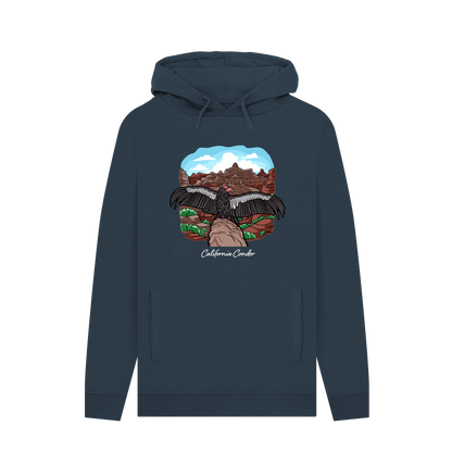 Navy Printed Hoody Front