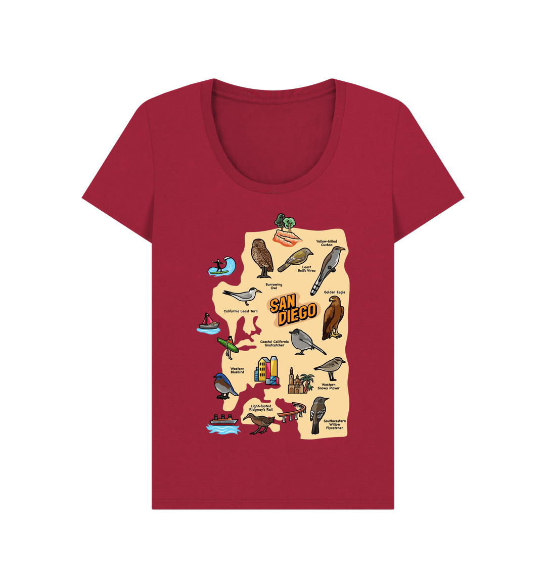 Cherry SoCal Birds -  Scoop Neck Women's T-shirt