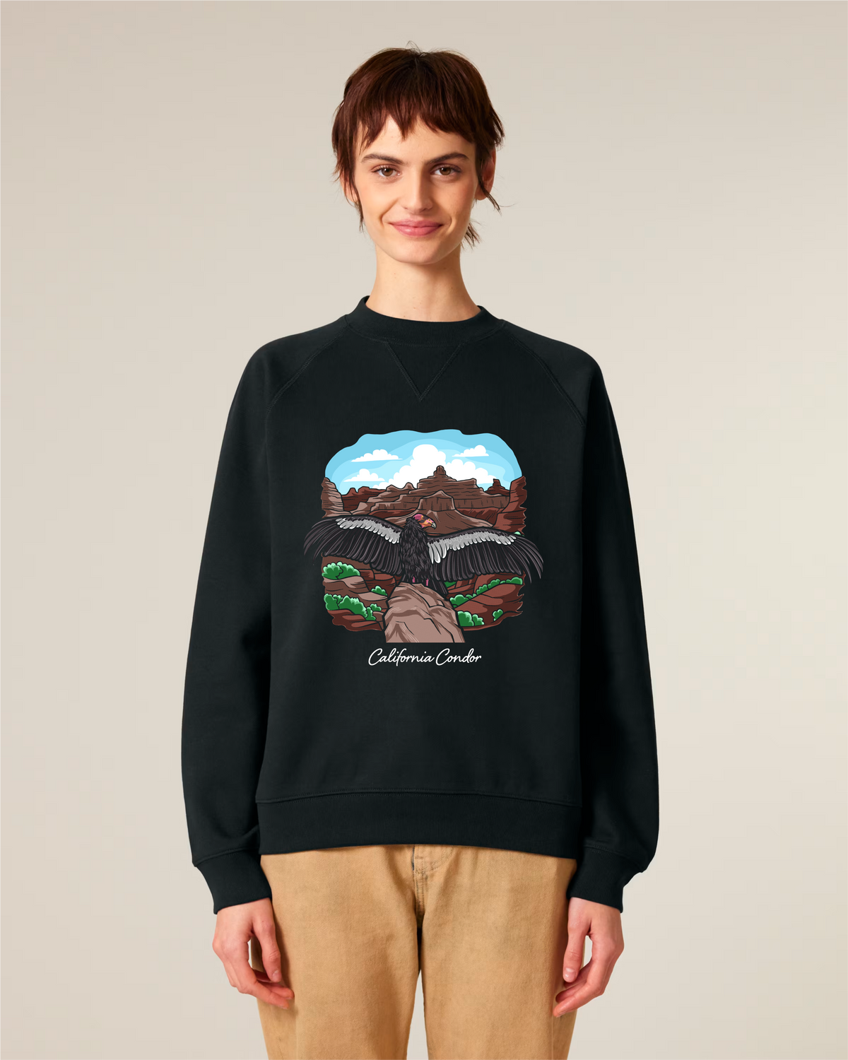 California Condor — Organic Cotton Blend Raglan Sweatshirt