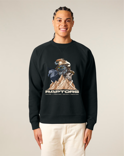 Endangered Raptors — Organic Cotton Blend Raglan Sweatshirt