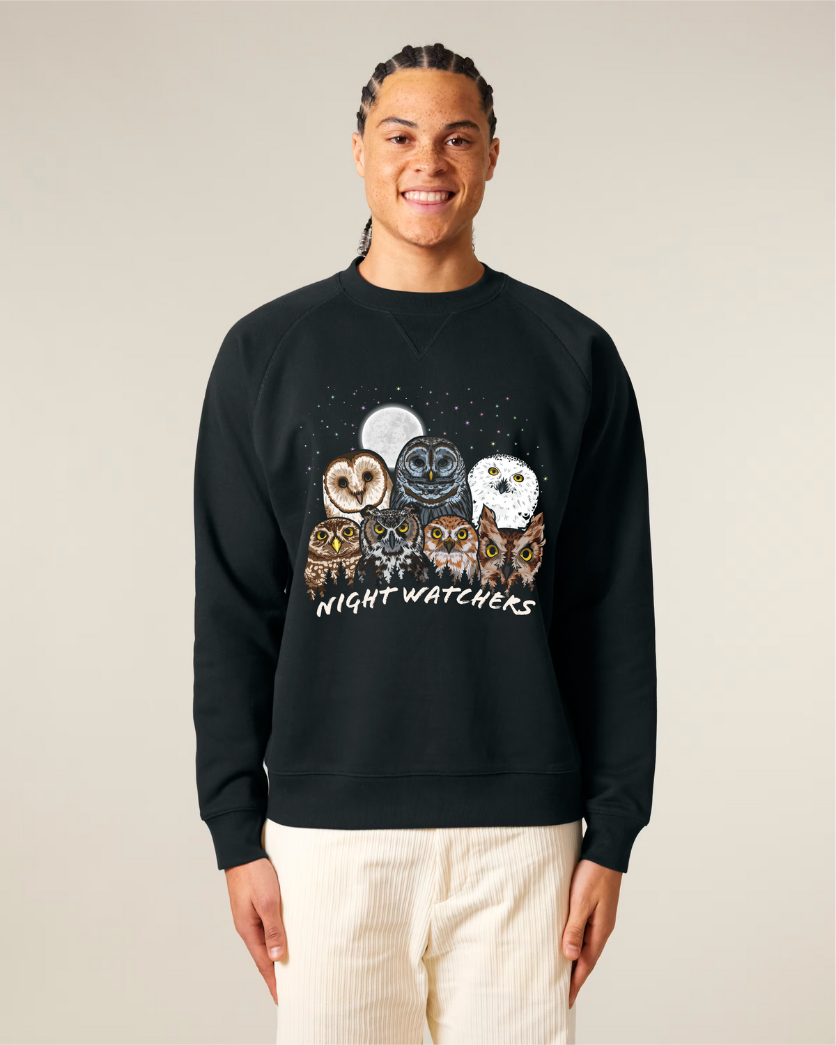 Owls of North America — Organic Cotton Blend Raglan Sweatshirt