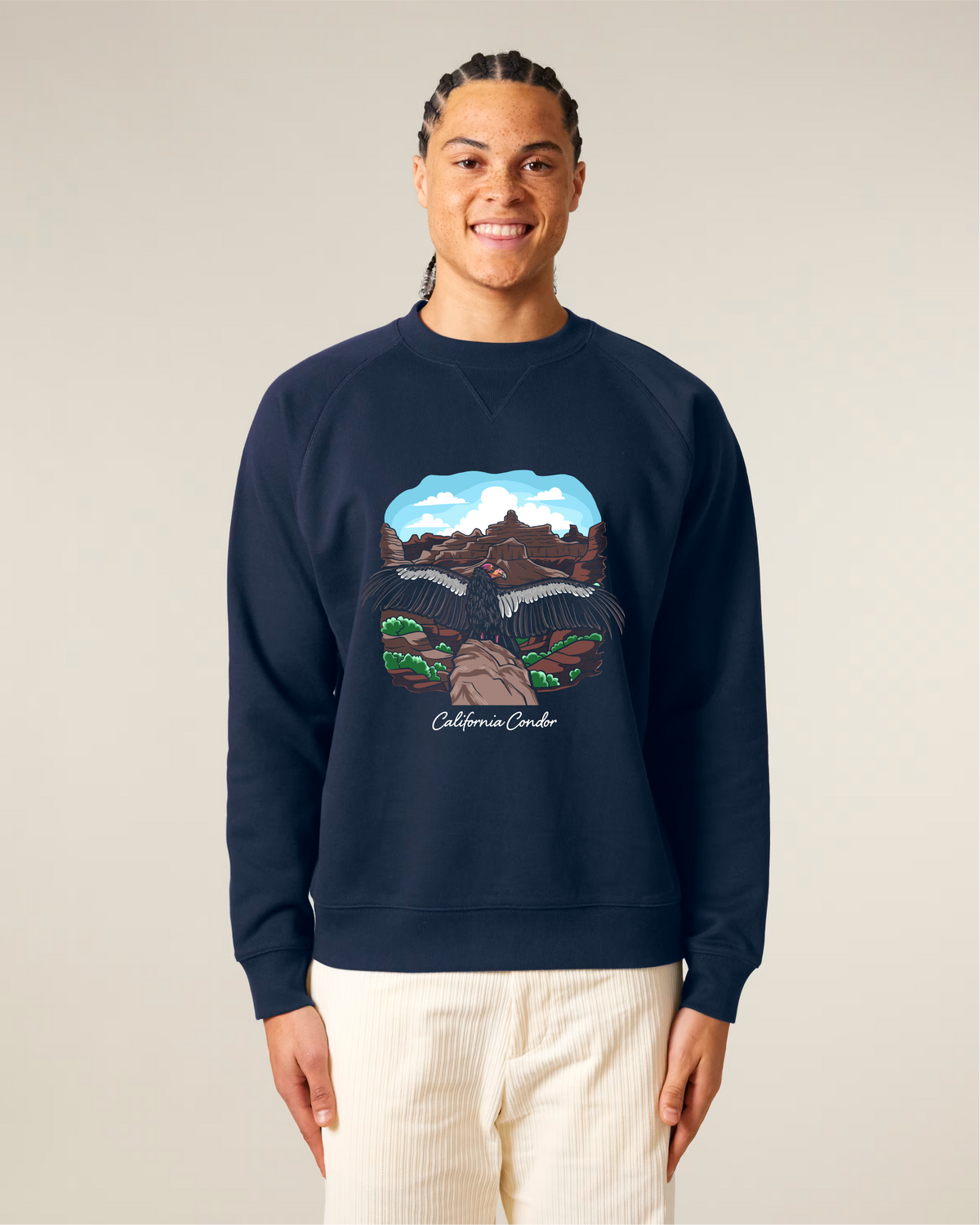 California Condor — Organic Cotton Blend Raglan Sweatshirt