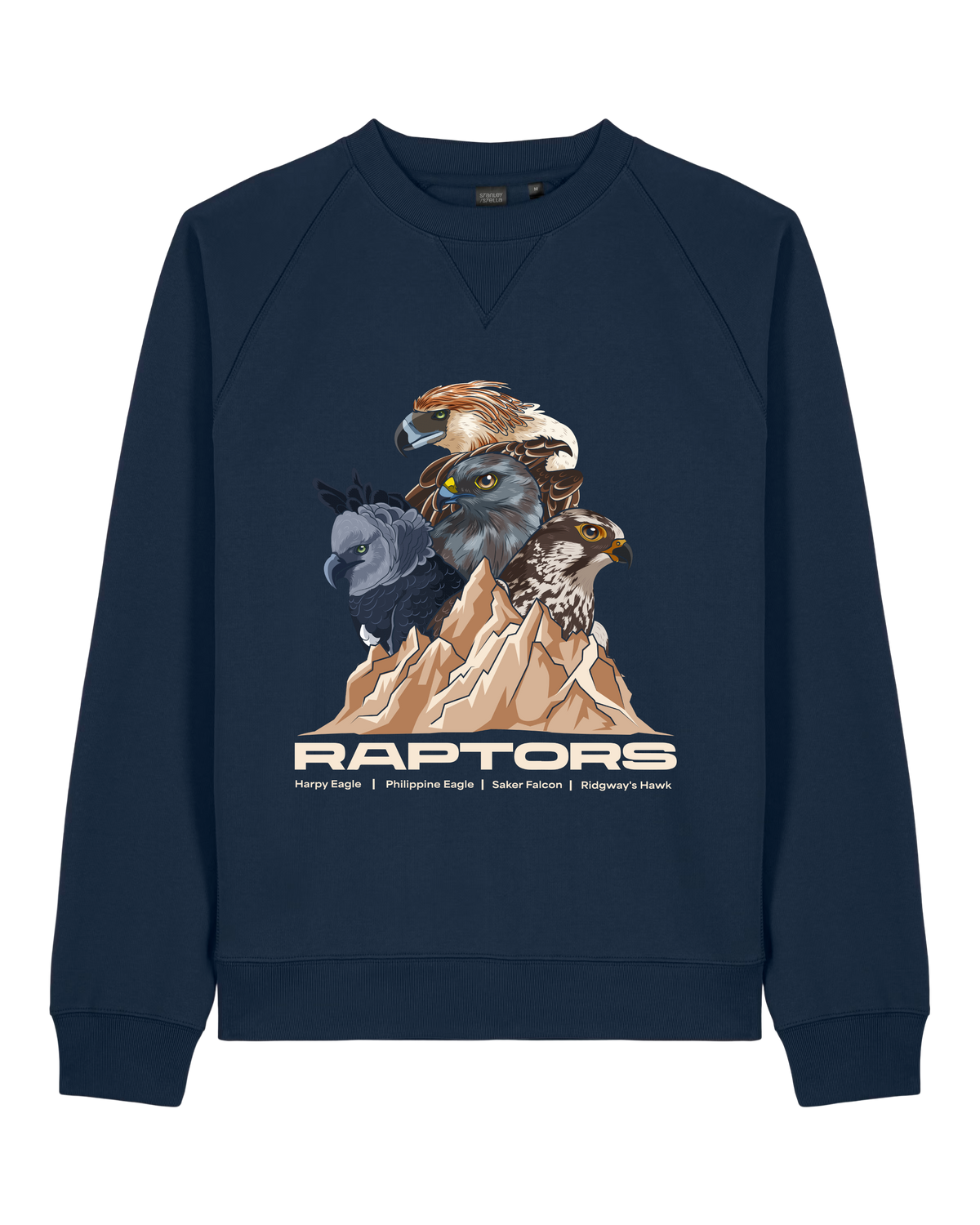 Endangered Raptors — Organic Cotton Blend Raglan Sweatshirt