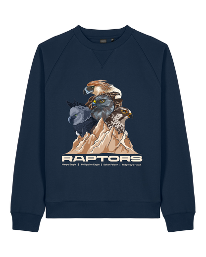 Endangered Raptors — Organic Cotton Blend Raglan Sweatshirt