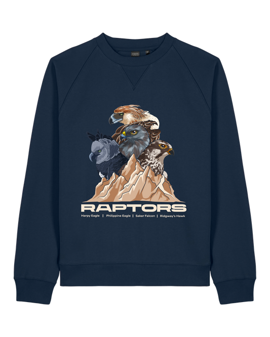Endangered Raptors — Organic Cotton Blend Raglan Sweatshirt