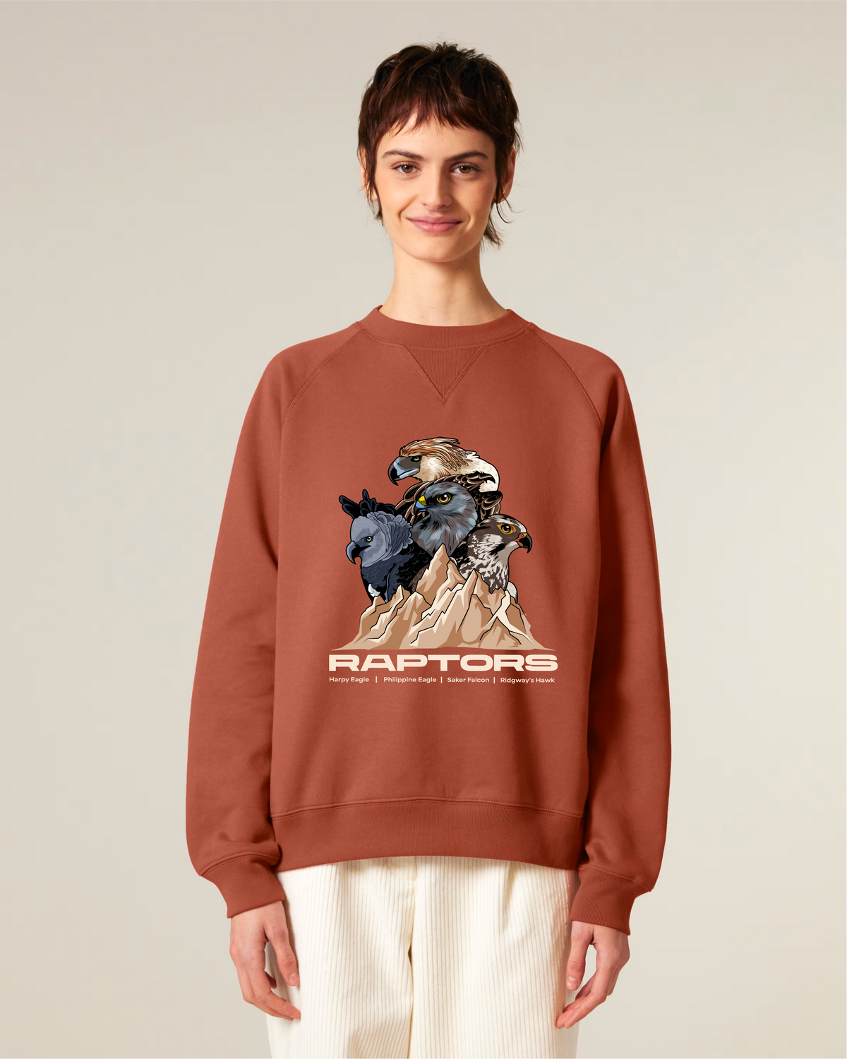 Endangered Raptors — Organic Cotton Blend Raglan Sweatshirt