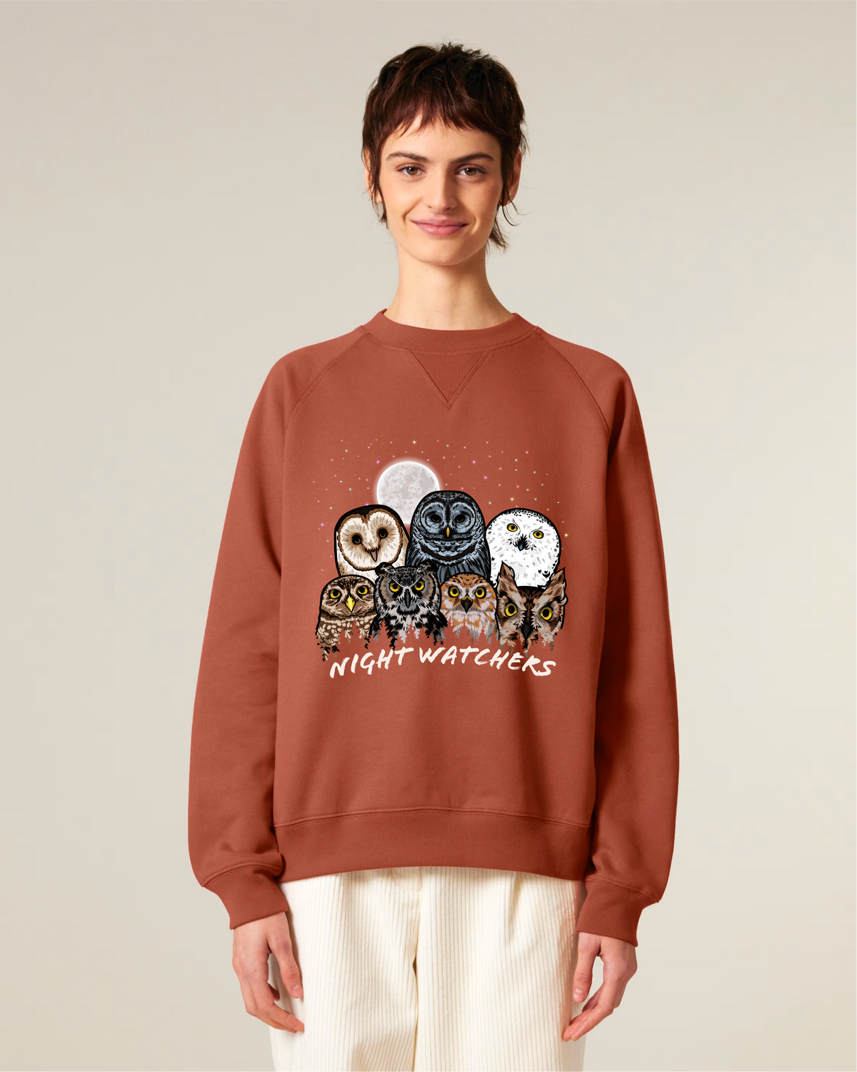 Owls of North America — Organic Cotton Blend Raglan Sweatshirt