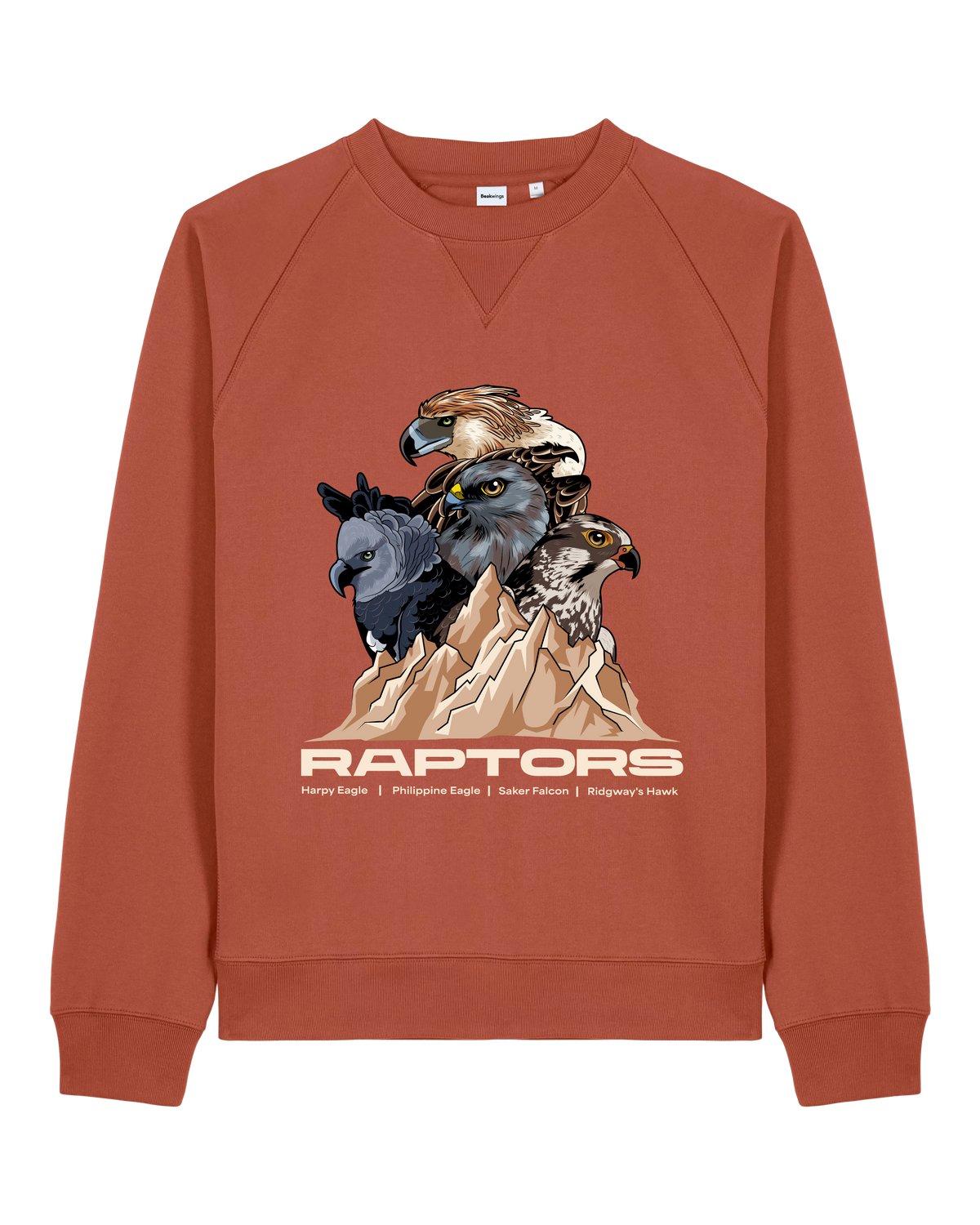 Endangered Raptors — Organic Cotton Blend Raglan Sweatshirt