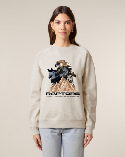 Endangered Raptors — Organic Cotton Blend Raglan Sweatshirt