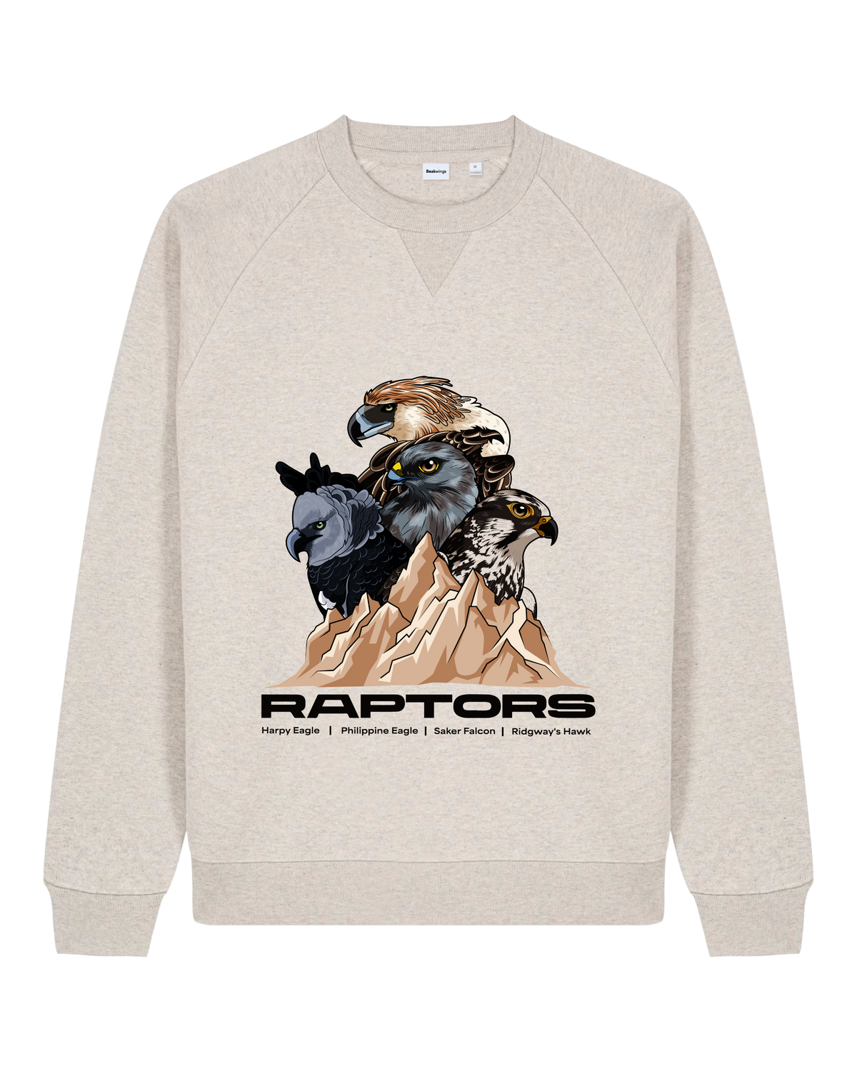 Endangered Raptors — Organic Cotton Blend Raglan Sweatshirt