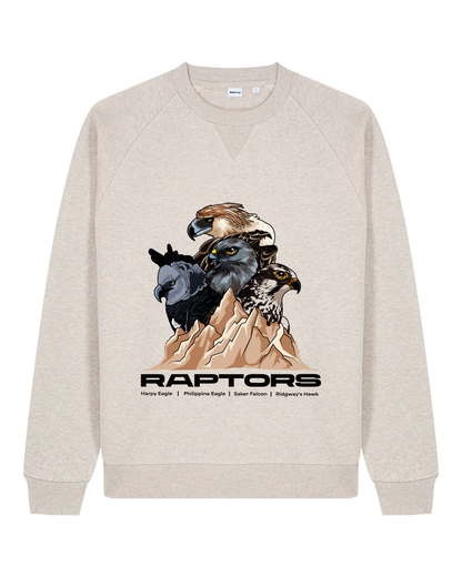 Endangered Raptors — Organic Cotton Blend Raglan Sweatshirt