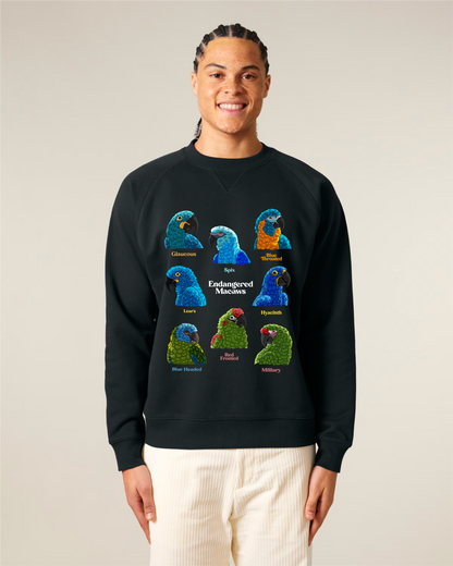 Endangered Macaws — Organic Cotton Blend Raglan Sweatshirt