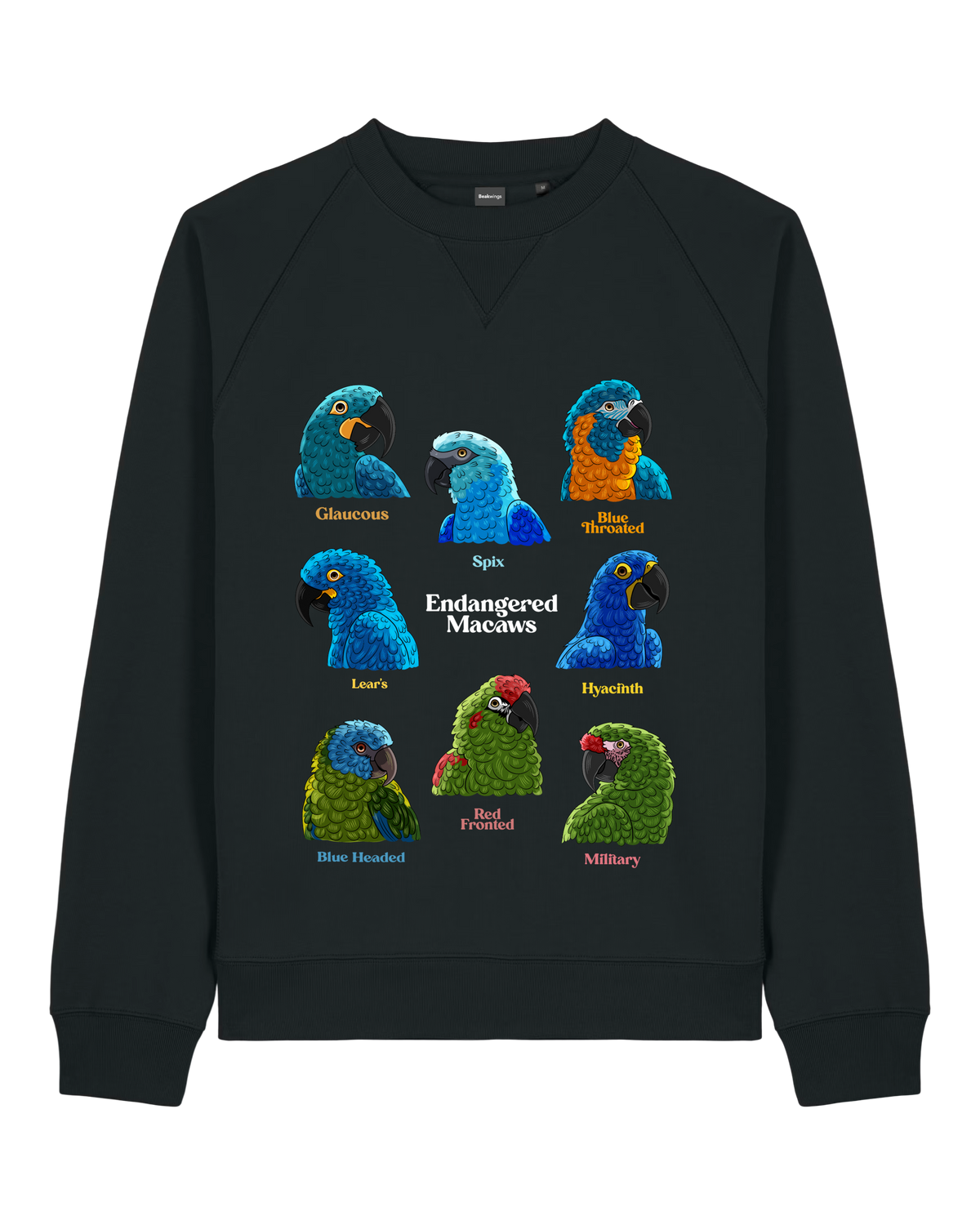 Endangered Macaws — Organic Cotton Blend Raglan Sweatshirt