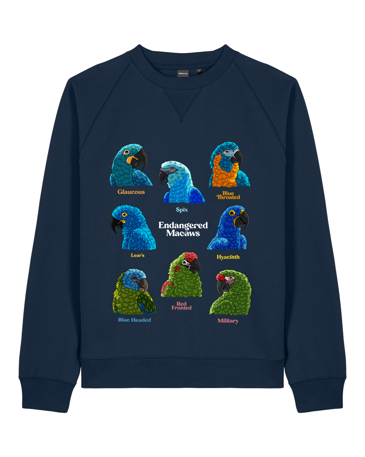 Endangered Macaws — Organic Cotton Blend Raglan Sweatshirt