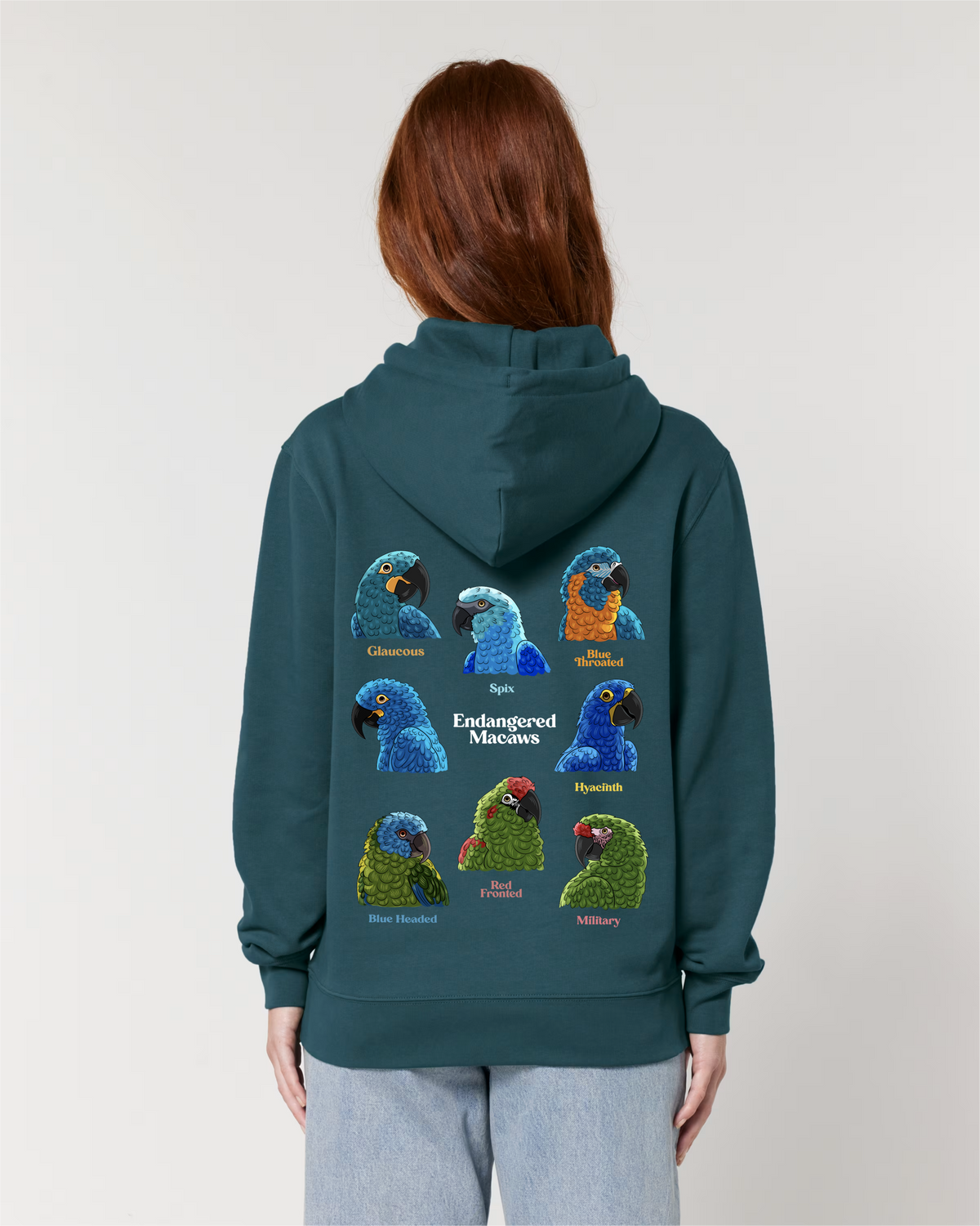 Endangered Macaws — Organic Cotton Blend Hoodie