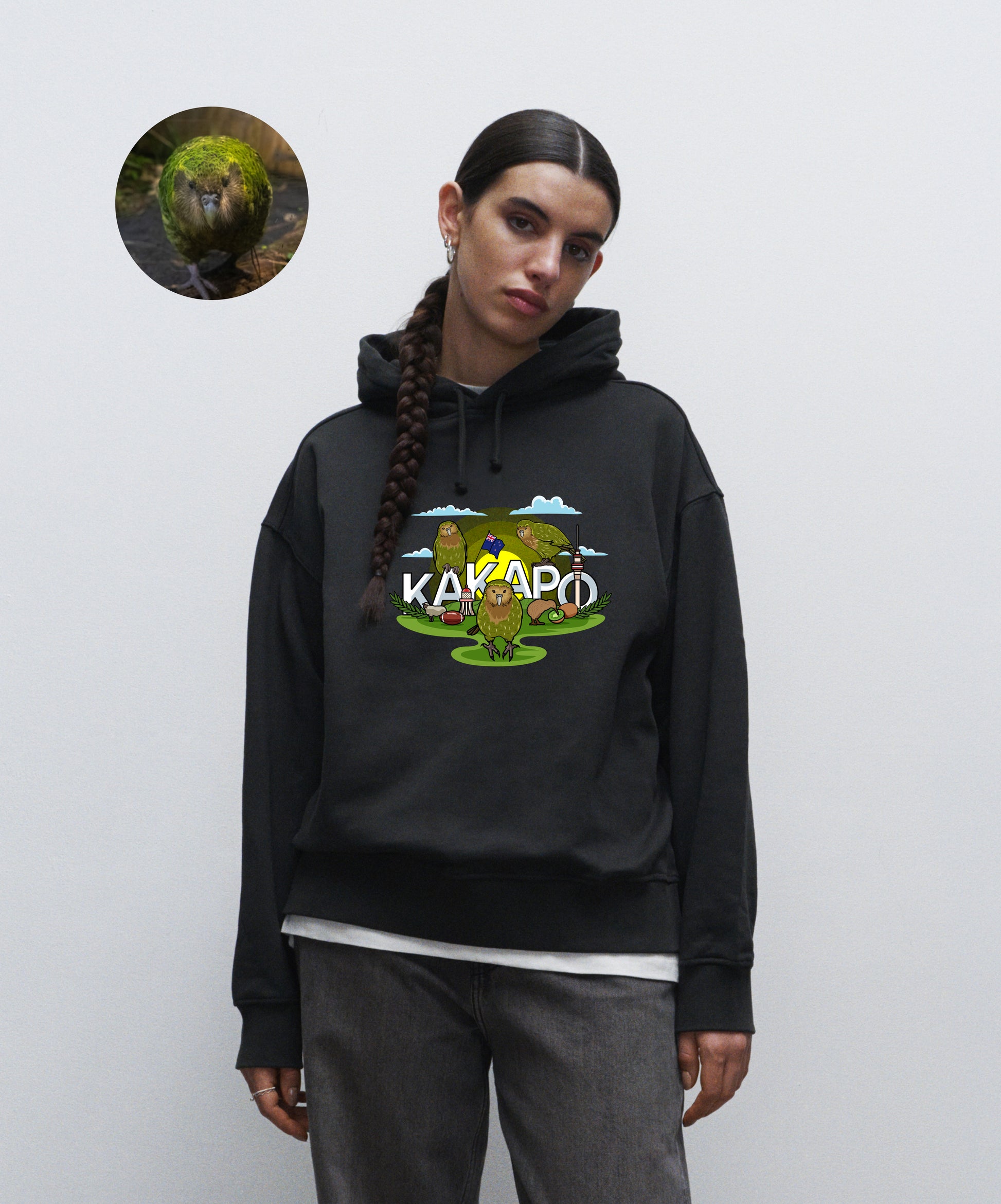 Adopt a kākāpō - Organic Cotton Oversized Women's Hoodie - Beakwings