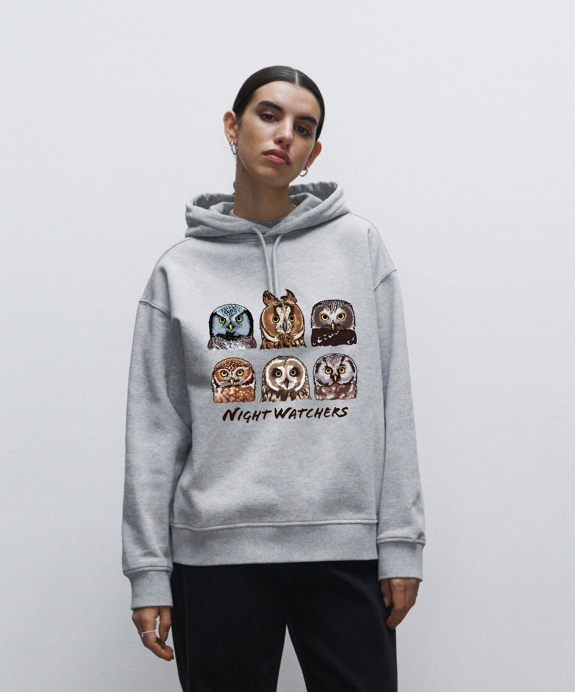 Night Watchers - Organic Oversized Women's Hoodie - Beakwings