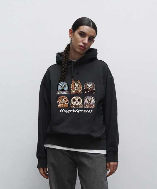 Night Watchers - Organic Oversized Women's Hoodie - Beakwings