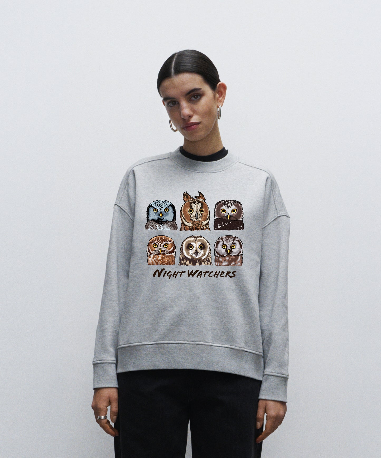 Night Watchers - Organic Oversized Women's Sweatshirt - Beakwings