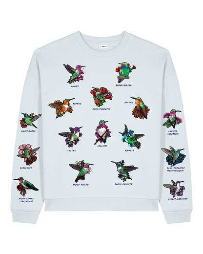 Hummingbirds — Organic Cotton Blend Oversized Sweatshirt